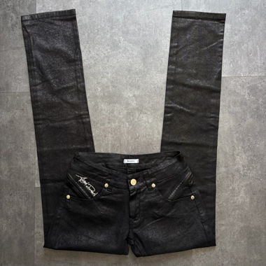 “Petal Y4” Made in Italy waxed low-waist jeans