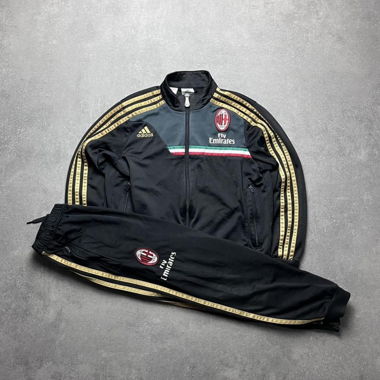 Vintage Adidas AC Milan Tracksuit Black/Gold S