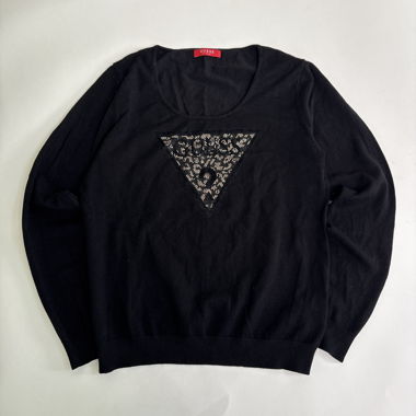 Top nero Guess a maniche lunghe