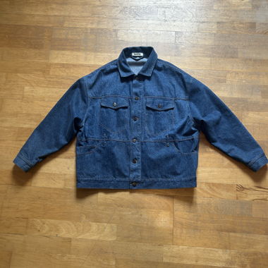Rework blaue Jeansjacke (Größe L)