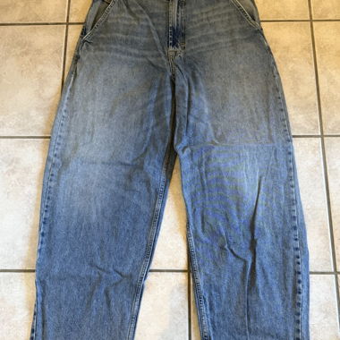 Bershka Skater Jeans Blu Grigio Taglia 40