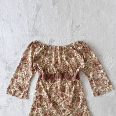 Boho Braunes Spitzen-Longsleeve (M)