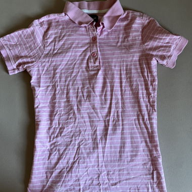 pink polo shirt
