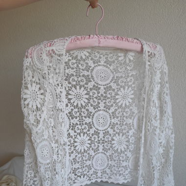 Crochet Bolero Jäckchen gestrickt weiss S/M