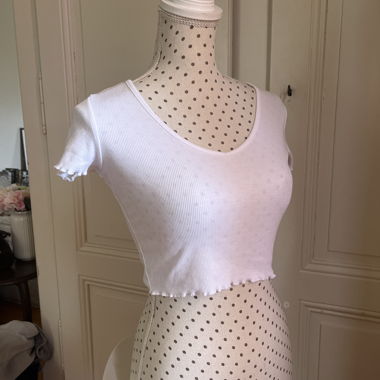 Top bianco a coste Pull&Bear
