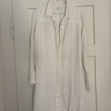 Robe chemise en lin blanche