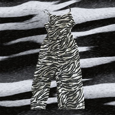 Zebra-Overall mit Trägern