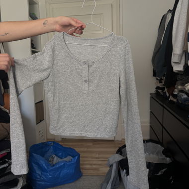 T-shirt manches longues chiné gris