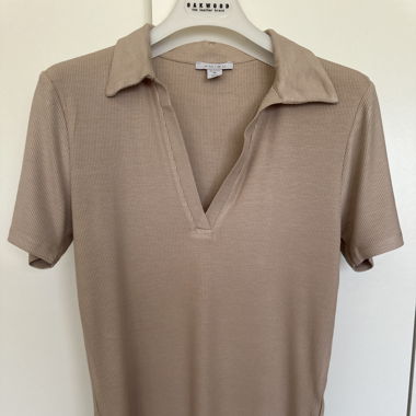 Top beige col ouvert AMISU