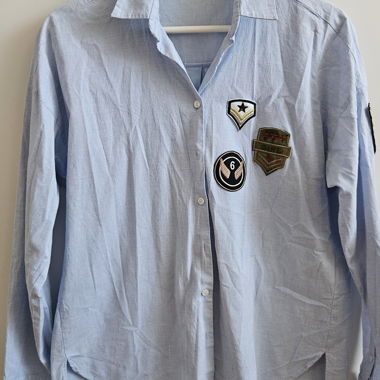 ZARA BASIC Camicia con toppa, azzurro chiaro