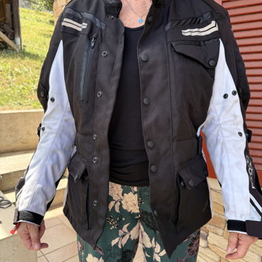 Veste moto IXS noire/blanche