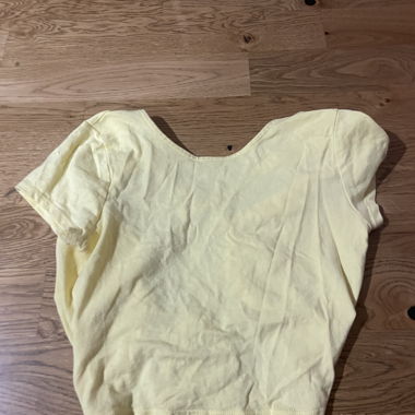 Yellow Crop Top with Lace-up Detail