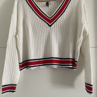 White and red sweater