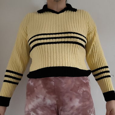 Gelb schwarzer Vintage Pullover