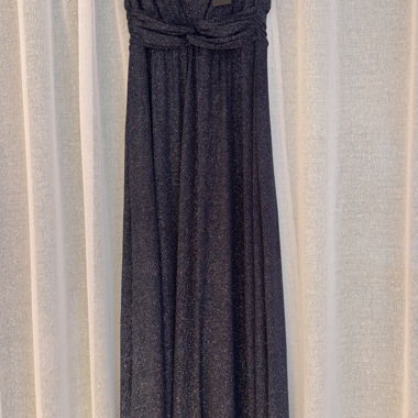 Schwarzes, langes Pailletten-Kleid