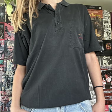 black/blue oversized Polo-Shirt vintage