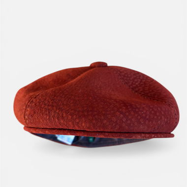 Béret en cuir rouge