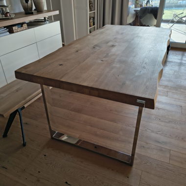 Table en bois massif chêne sauvage 180/90/5 valdera