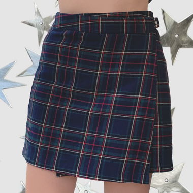 Jupe portefeuille écossaise verte Brandy Melville