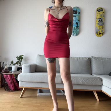 Red Satin Mini Dress