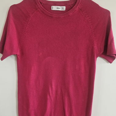 MNG maglione in maglia rosa acceso maniche corte S