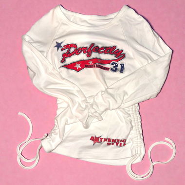 White long-sleeve Y2K top