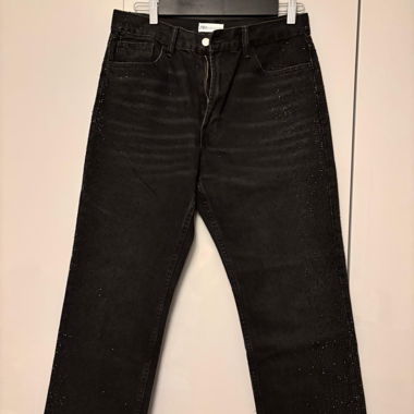 Jeans ZARA neri con glitter, taglia 40
