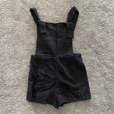 Melville dark grey checked romper
