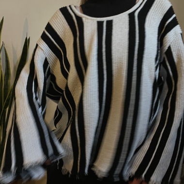 Maglione in maglia nero e bianco