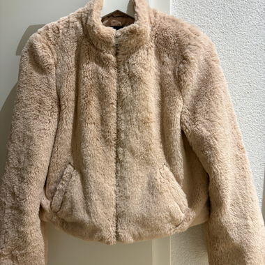 Pink faux fur jacket