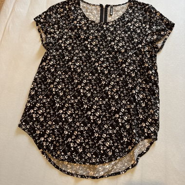 Black blouse with floral pattern