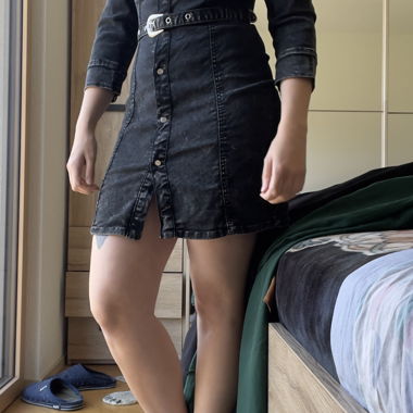 Bershka Denim Shirt Dress
