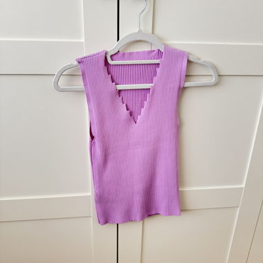 Lilac Sleeveless Rib Top