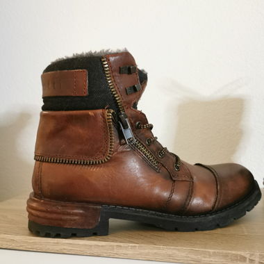 Bugatti Winterstiefel Gr. 44 Braun Leder gefüttert