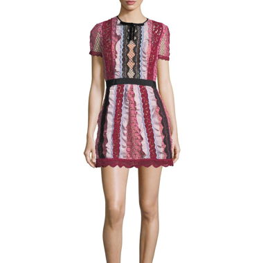 Self-Portrait Bellis Lace Cocktail Mini Kleid