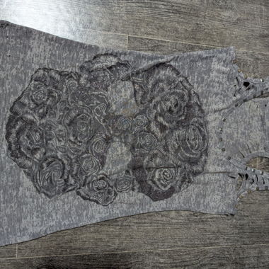 XS grey glitter rock tank top