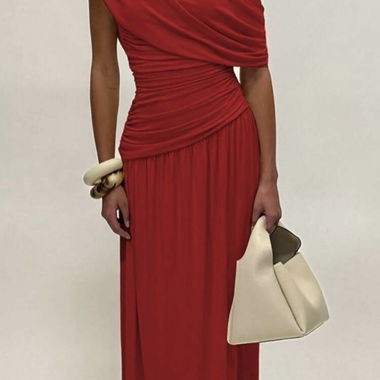 Rotes One-Shoulder-Kleid