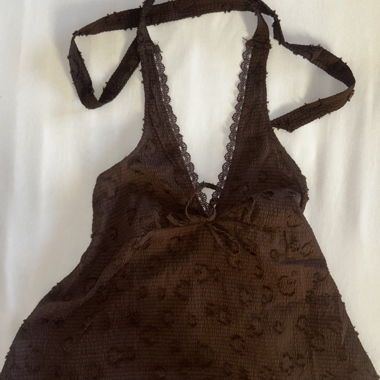 Top marrone neckholder