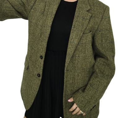 Oversized Harris Tweed Green Blazer
