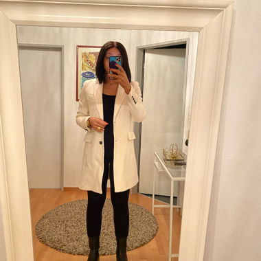 Manteau blazer long beige Zara