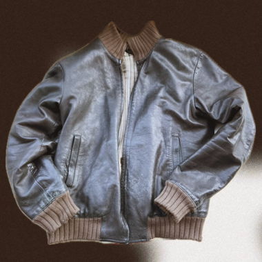 Dark Brown Vintage Zip Up Leather Jacket