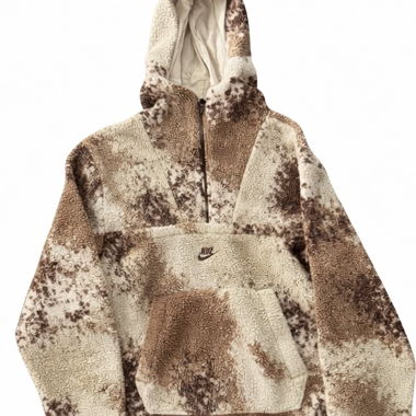 Felpa con cappuccio in pile Nike marrone-beige