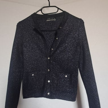 Schimmernder schwarzer Cardigan