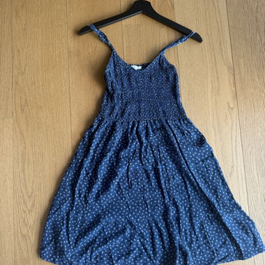 Blue summer dress with thin straps