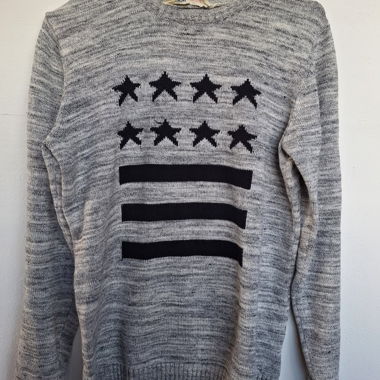 Maglione in maglia mélange grigio