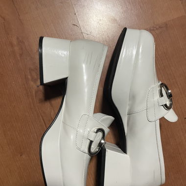 Jeffrey Campbell white block-heel loafers