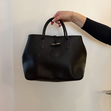 Sac à main Longchamp en cuir noir