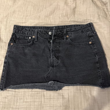 Schwarzer Denim Minirock