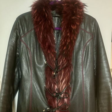 Leder Jacke mit Pelz