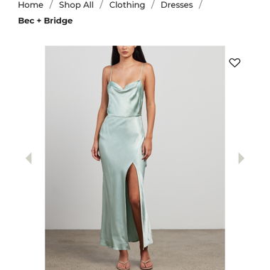 Robe satin mint Bec and Bridge